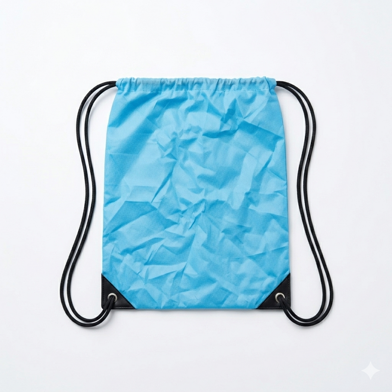 Blue pilates carry string bag for traveling with equipment